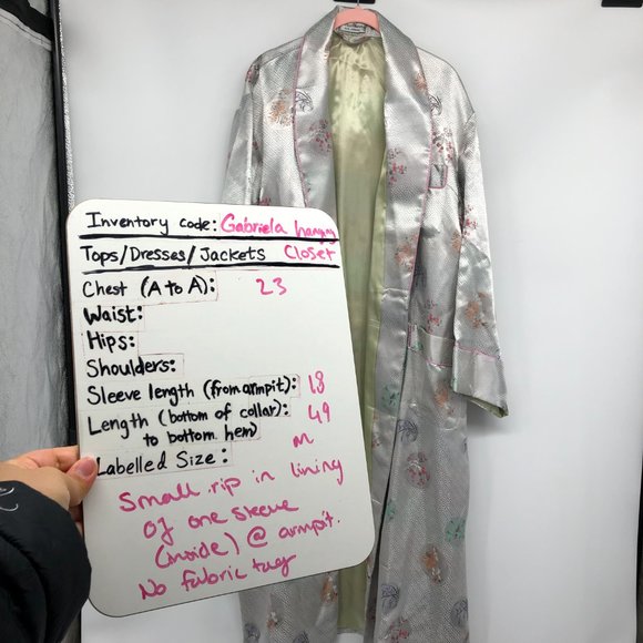 Winter | Vintage Mulberry Brand Synth Satin Embroidered Floral Robe - Picture 16 of 16